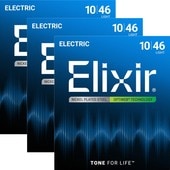〈3set〉 Elixir 19052 Light 010-046 エレキギター用コーティング弦 OPTIWEB オプティウェブ〈エリクサー〉|Elixir|エレキギター弦