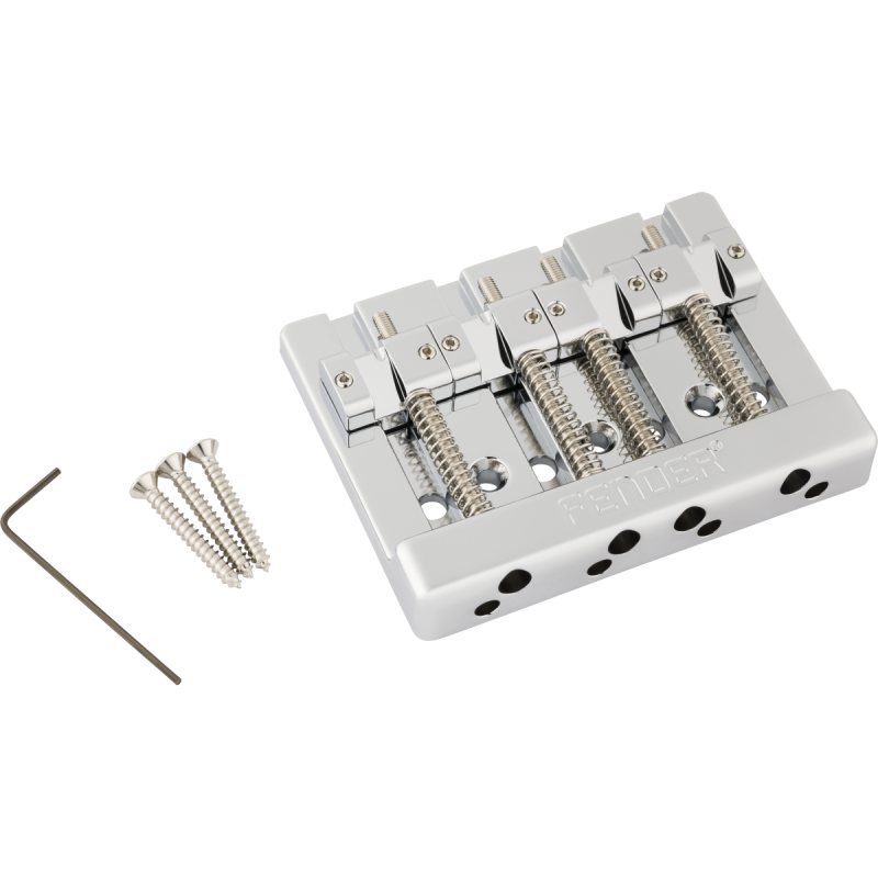 Fender HiMass String-Through 4-String Bass Bridge Assembly With Brass Saddles, Chrome�ҥե��������