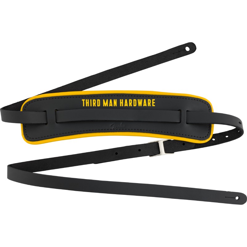 Fender x Third Man Hardware Leather Strap, Black/Yellow ������/�١������ȥ�åסҥե��������