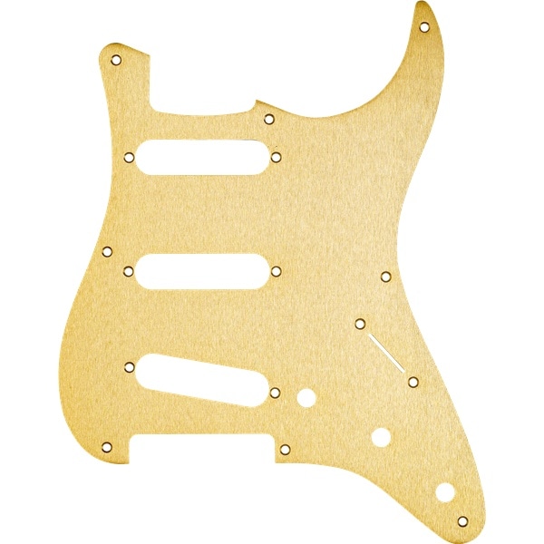 Fender Pickguard, Stratocaster S/S/S, 8-Hole Mount, Gold Anodized Aluminum, 1-Ply �ԥå������� �ե������