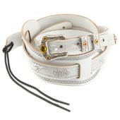 Gretsch Vintage Tooled Leather Guitar Strap, White ���������ȥ�å� ����å�