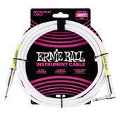 ERNIE BALL 6047 20' STRAIGHT / ANGLE INSTRUMENT CABLE - WHITE �����������֥� �ڥ����ˡ��ܡ����