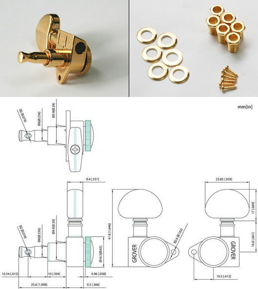 GROVER ロック式・ギター用ペグ 502G グローバー | パーツ(ペグ