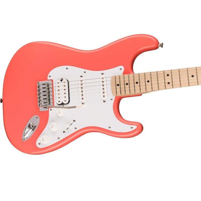 Squier by Fender Squier Sonic Stratocaster HSS, Maple Fingerboard, White Pickguard, Tahitian Coral�ҥ����磻�� �ե��������