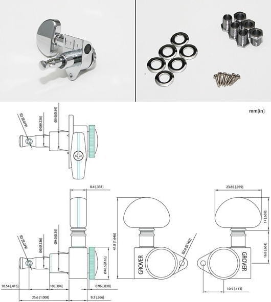GROVER ロック式・ギター用ペグ 502C グローバー | パーツ(ペグ