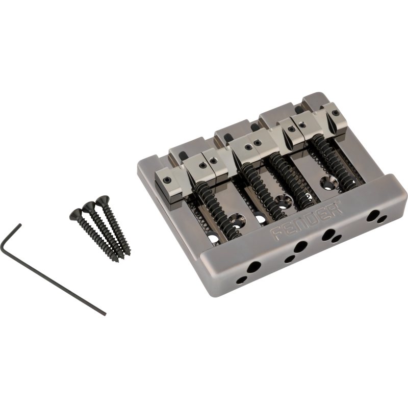 Fender Fender HiMass String-Through 4-String Bass Bridge Assembly With Brass Saddles, Black Chrome�ҥե��������