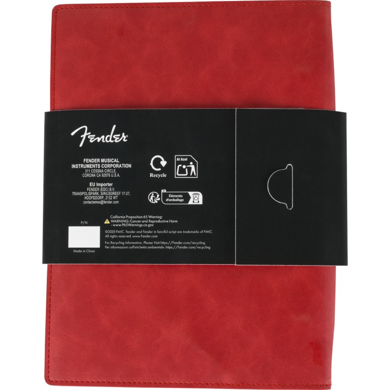 Fender Vegan Leather Music Note Book, Dakota Red �Ρ��ȥ֥å��ҥե��������