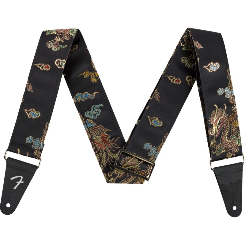 Fender Satin Dragon Strap, Black ���������ȥ�åסҥե��������