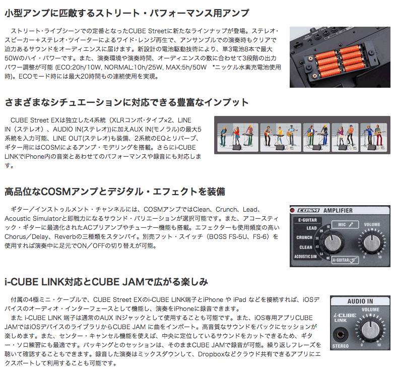 Roland CUBE-STEX �Хåƥ꡼����������� CUBE Street EX�ҥ������ɡ�