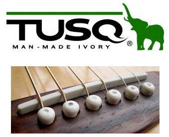 TUSQ/White bridge pins with 2mm black dot PP-1122-00�ҥ������ӡڥ֥�å��ԥ��