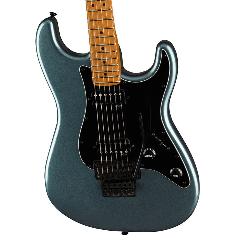 Squier by Fender Contemporary Stratocaster HH FR, Roasted Maple Fingerboard, Black Pickguard, Gunmetal Metallic�ڥ����磻�� �ե�������� 