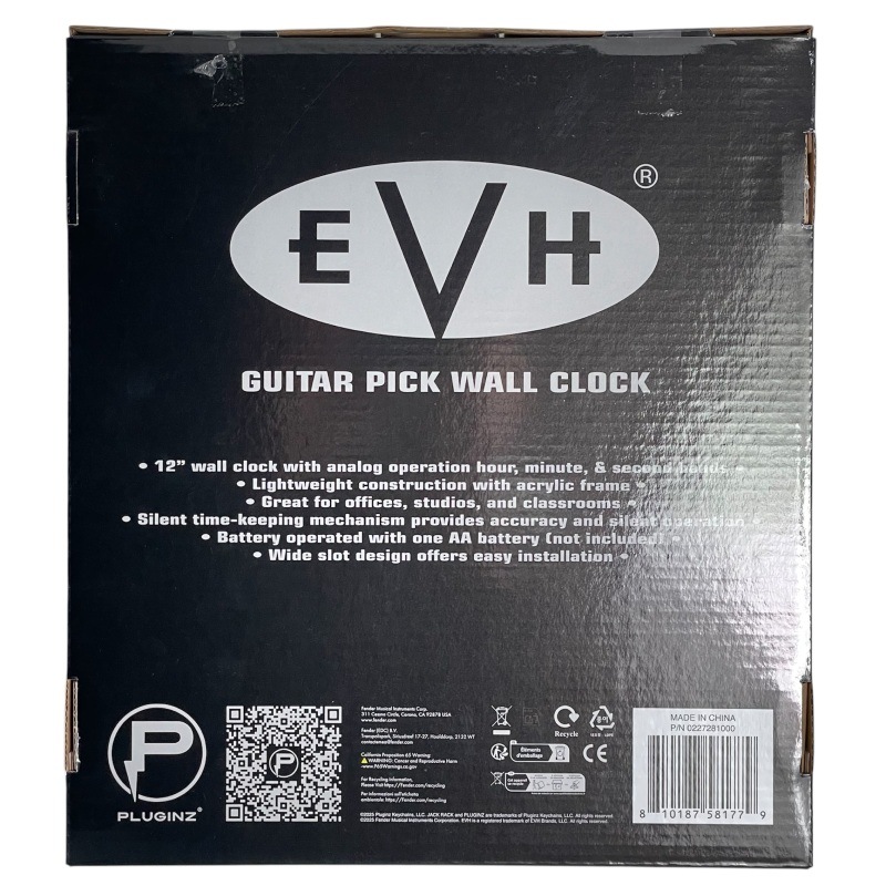 EVH Pick Shape Clock, Red/White/Black Stripes ���ǥ� ������ �إ���� �ɳݤ����� 