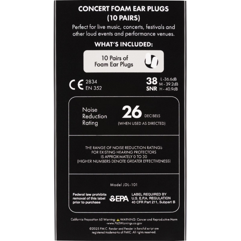 Fender Concert Ear Plugs ���� 10�ڥ� �ե������