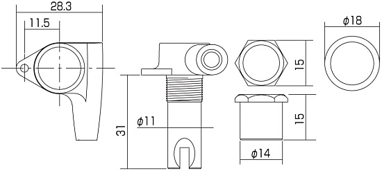 GOTOH Bass MACHINE HEAD GB707 Gold�ҥ��ȡ���