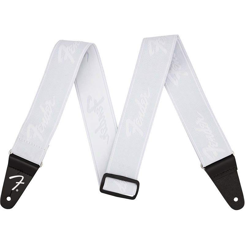 Fender WeighLess Running Logo Strap White ���������ȥ�å�