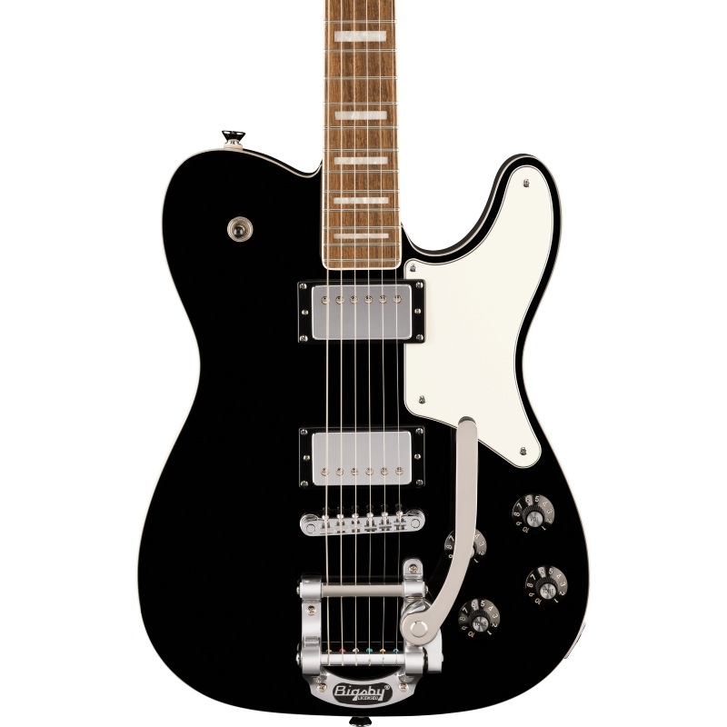 Squier by Fender Paranormal Troublemaker Telecaster Deluxe Bigsby���, Laurel Fingerboard, Parchment Pickguard, Black �����磻�� �ե������