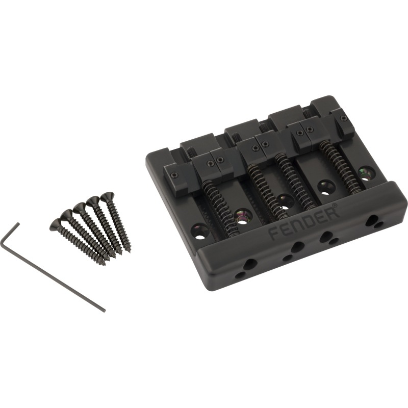 Fender HiMass 4-String Bass Bridge Assembly With Brass Saddles, Black�ҥե��������