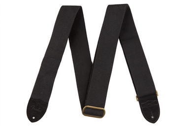 Fender/���ȥ�å� Cotton/Leather Strap, Black�ڥե��������