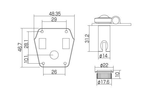 GOTOH Bass MACHINE HEAD RES-O-LITE GB640 Nickel/L4�ҥ��ȡ���