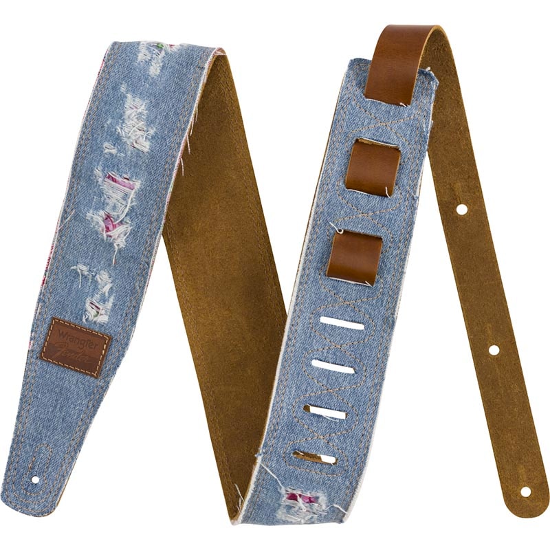 Fender x Wrangler Ripped Denim Strap, Indigo ギター