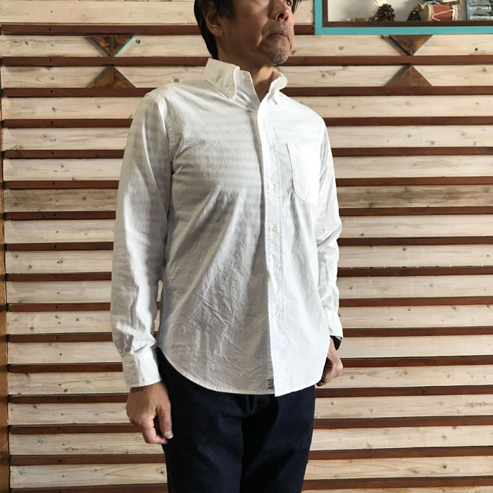 オアスロウ　orslow ボタンダウンシャツ　01-8012 　シャンブレーシャツ　　ホワイト　日本製