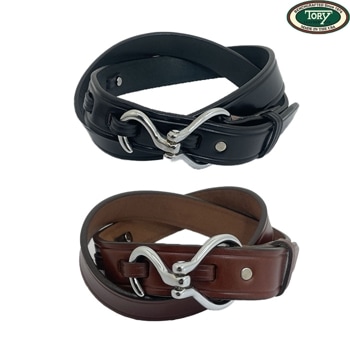 TORY LEATHER(トリーレザー) 2280 2282 フック型バックルブライドルレザーベルト 　ブラック ブラウン シルバーニッケルバックル