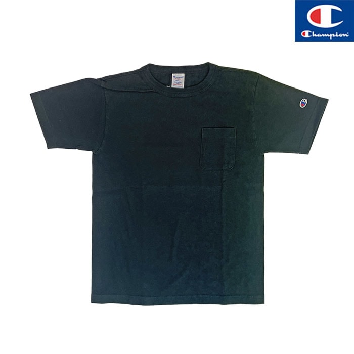 Champion チャンピオン 正規品　T-1011 ポケット付きTシャツ　ティーテンイレブンUSA製　アメリカ製　無地Ｔシャツ ブラック　Sサイズ