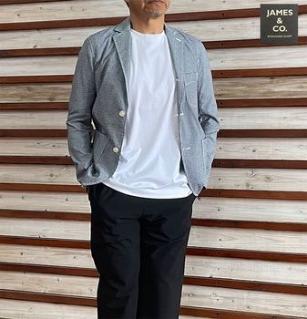 STUDIO ORIBE【SALE50%OFF】DELICIOUSデリシャス DJ0590 Relax Jacket 軽量リラックス仕様３つ釦ジャケットリラックスジャケット　Black Check ブラックチェック　テーラードジャケット　送料無料