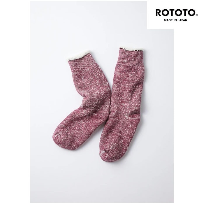 【SALE20%OFF】RoToTo ロトト ROTOTO R1001  DOUBLE FACE CREW SOCKS　ダブルフェイスクルーソックス  日本製 グレープM