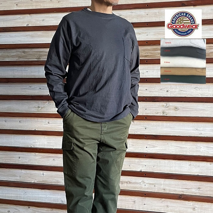 GOODWEAR グッドウエア アメリカ製ロングTシャツ 日本別注 長袖ロング