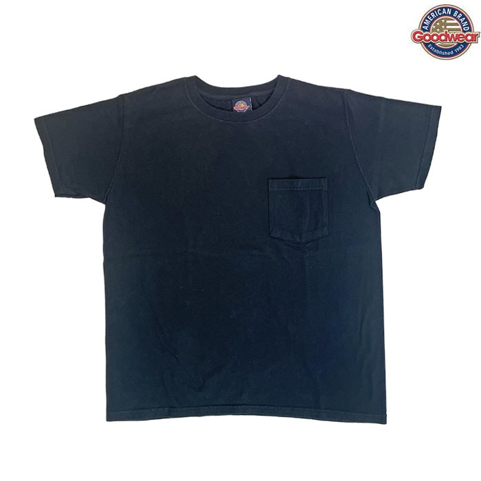 Good Wear グッドウエア　国内正規品　別注スリムフィット　USA製　ワンウオッシュ　ヘビーコットン　１ポケットＴシャツ　ブラック　着丈短め