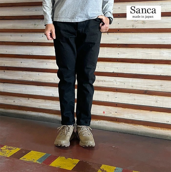 Sanca SANCA サンカ S25FPT03 Black Denim Taperd 5P ブラックテーパード15.5オンス テーパード 5Pパンツ セルビッチデニム Black 岡山デニム 日本製