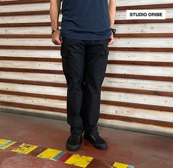STUDIO ORIBE　スタジオオリベ　FC02 FRENCH CARGO フレンチカーゴ　細身シルエットのカーゴパンツ Black　日本製 動画あり