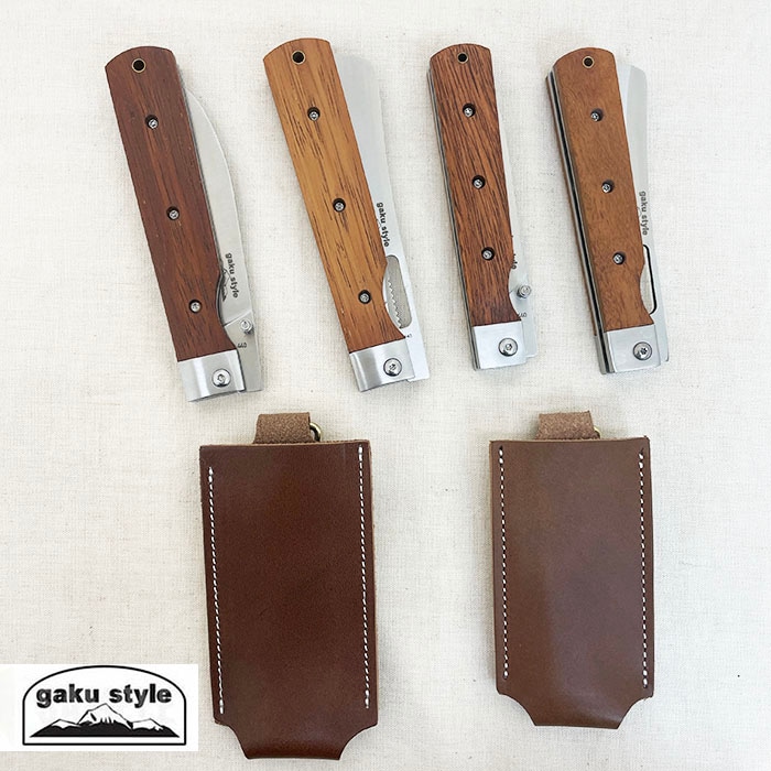 gakustyle ガクスタイル　バーベキューシェフ  専用国内製専用革ケース付き　Santoku Petty Green Bread Knife　動画あり