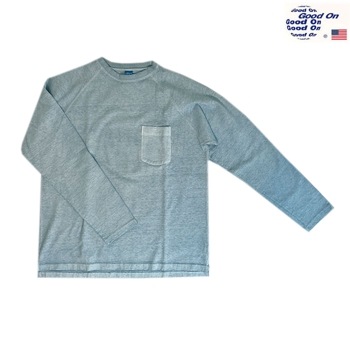 【SALE20%OFF】GOOD ON グッドオン  ロングTシャツ GOLT1805 Long Sleeve Heavy Raglan Pocket Tee ヘビーポケットロンT　アメリカ製コットン P-Soda