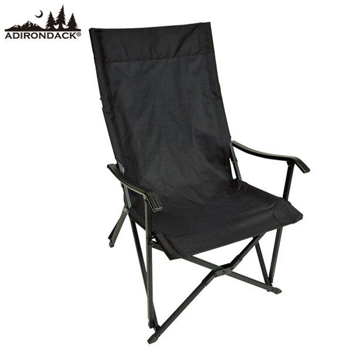 Adirondack アディロンダック　エイアンドエフ　 キャンパーズチェア 背面ポリエステル　ブラック　ハイバック仕様　動画あり