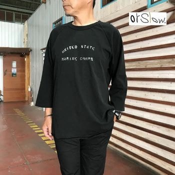 【SALE20%OFF】 orslow オアスロウ ベースボールTシャツ 01-0022-61 BASEBALL T SHIRTS プリントTシャツ Black
