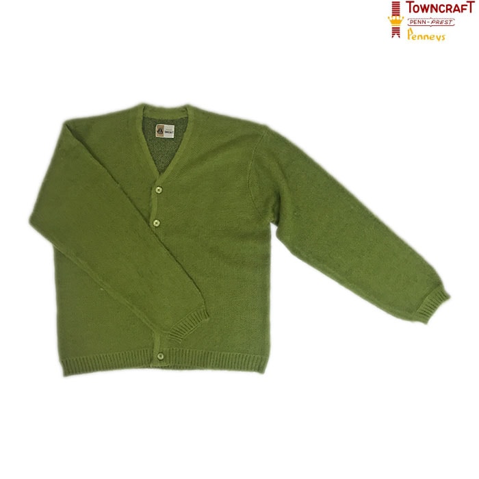 TOWNCRAFT タウンクラフト TC23F01400 Shaggy Color Cardigan　シャギーカラーカーディガン　Green