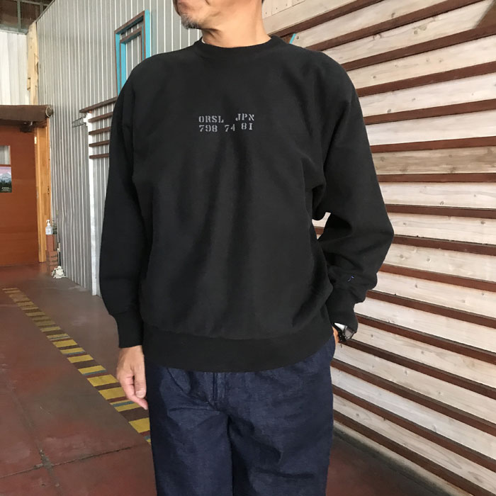 orslow オアスロウ 03-0030-61 HEAVY WEIGHT CREWNECK SWEAT SHIRTS 日本製 Black