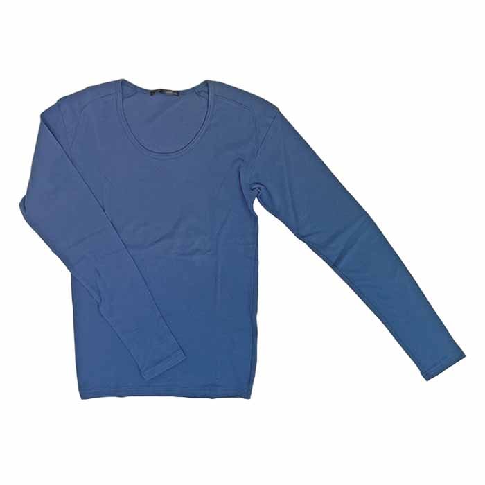 【SALE70%OFF】LARRY ラリー Ｕネックカットソー　好評の肩切替しタイプ Blue