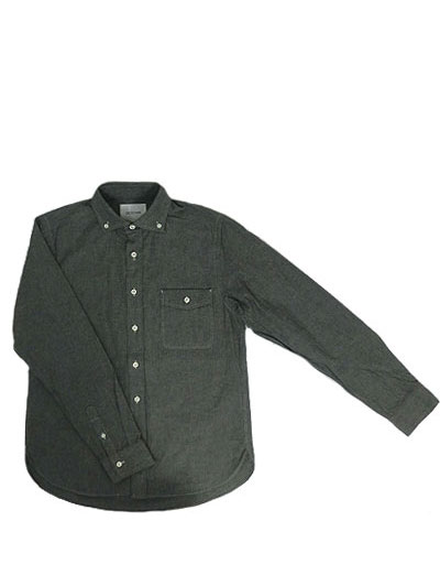 STUDIO ORIBE(スタジオオリベ)　DELICIOUS（デリシャス）　DS0103 Pujoｌ（プジョル）　ボタンダウンシャツ　Gray 　グレー　ワイドスプレット衿　Made in Japan