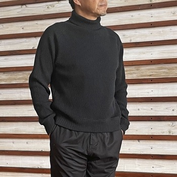 ジャックマン Jackman JM7468 Waffle Highneck ワッフル ハイネック Black