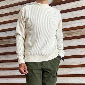 ジャックマン Jackman JM7200 Waffle Mid neck ワッフル ミッドネック Ivory