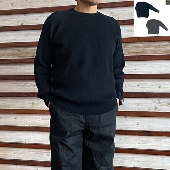 STUDIO ORIBE スタジオオリベ【SALE20%OFF】DELICIOUS DN48392 24FW Cotton Crew Knit コットンクルーニット Black