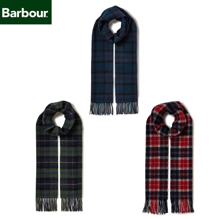BARBOUR Barbour バブアー 242USC0001  国内正規品 ラムズウール タータンチェック マフラー 3カラー Khaki  Navy  Red