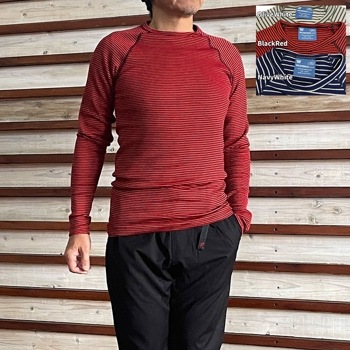 WILDERNESS WEAR ウィルダーネスウェア【SALE】 U840 Polypro+190 Long Sleeve Crew Stripe ポリプロピレン ロングスリーブ クルー ストライプ オーストラリア製