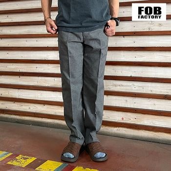 【SALE20%OFF】FOB FACTORY エフオービー STA-PREST WIDE TROUSERS スタプレワイドトラウザー F0538  LT.GRAY