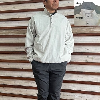 MANUAL ALPHABET マニュアルアルファベット【SALE30%OFF】MA-J-404 LIGHT SHELL SNAP TEE ライトシェルスナップTEE 2カラー