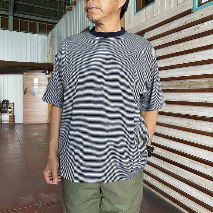 MANUAL ALPHABET マニュアルアルファベット【SALE30%OFF】MA-C-242 MINI BORDER WIDE TEE ミニボーダーワイドTシャツ 2カラー