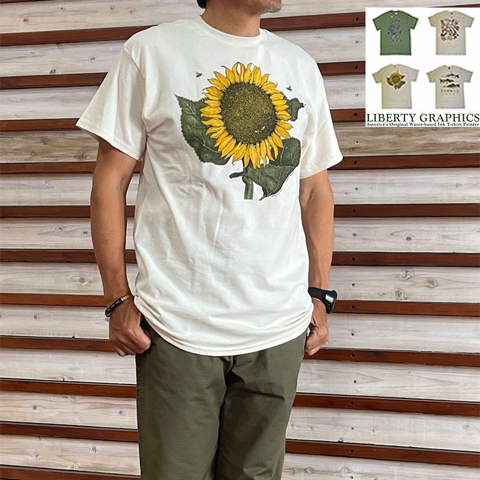 Liberty Graphics リバティーグラフィックス プリント ナチュラル Tシャツ シルクプリント アートT UNISEX 